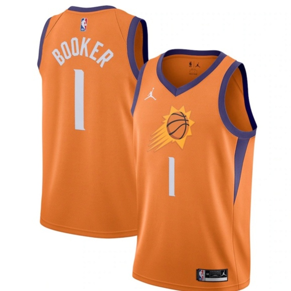 Jordan Phoenix Suns NBA Devin Booker Jersey Orange